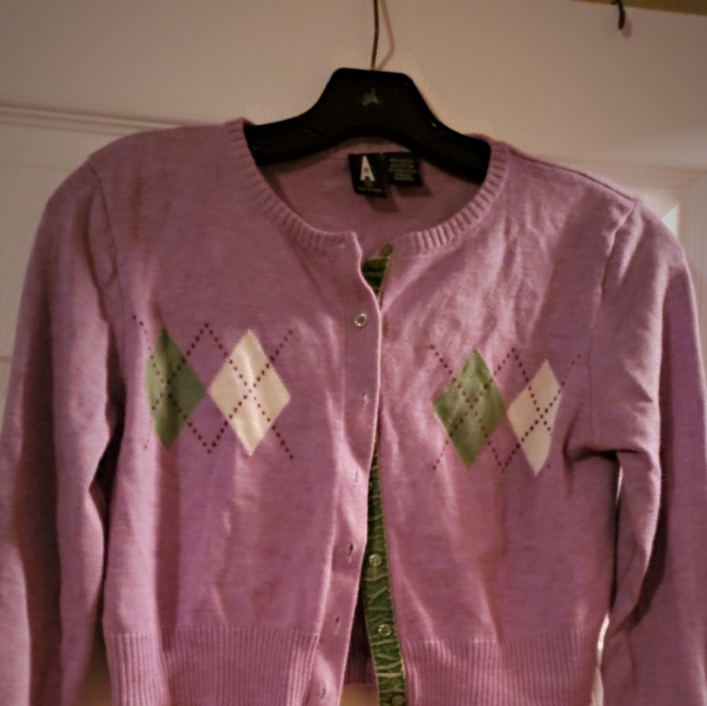 Argyle cropped cardigan